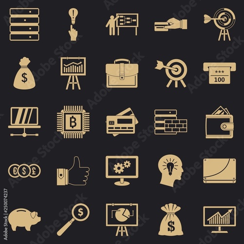 Stockbroker icons set. Simple set of 25 stockbroker vector icons for web for any design