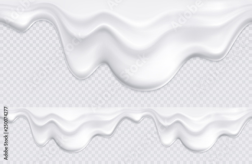 Yogurt Drips Borders Seamless Illustration