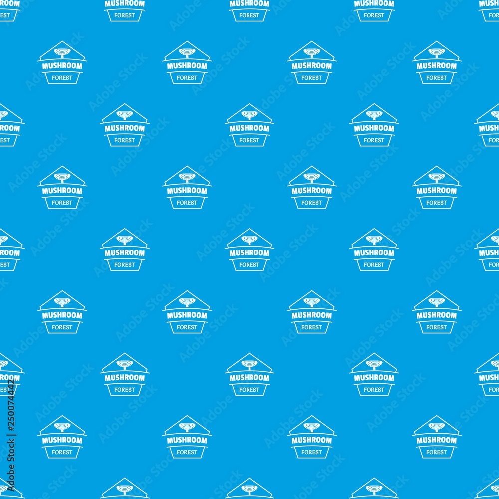 Mushroom forest pattern vector seamless blue repeat for any use Mushroom forest pattern vector seamless blue repeat for any use