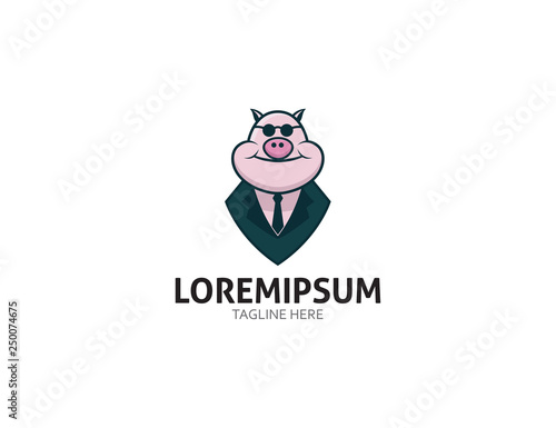 pig boss logo illustration