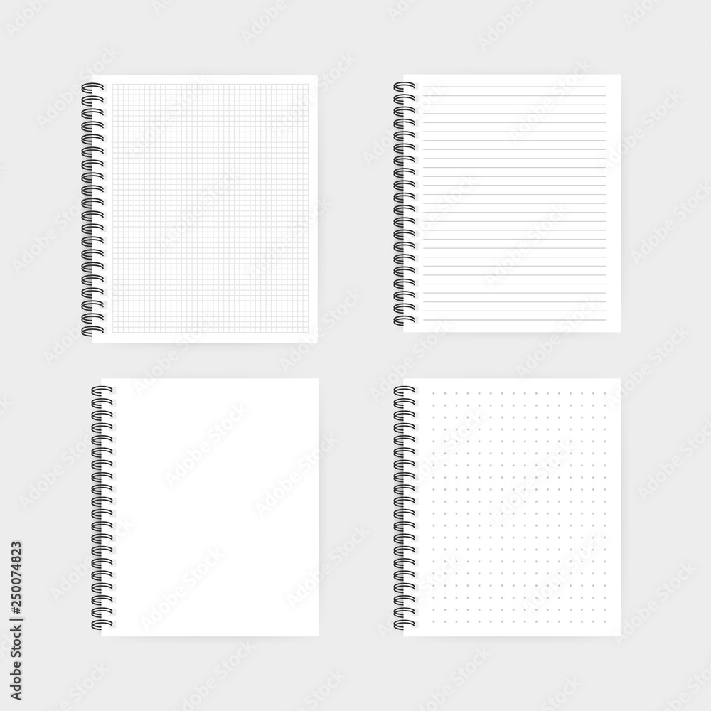 Notebook mockup, with place for your image, text or corporate identity details. Blank mock up with shadow on transparent background. Vector illustration. Notebook mockup, with place for your image, text or corporate identity details. Blank mock up with shadow on transparent background. Vector illustration.