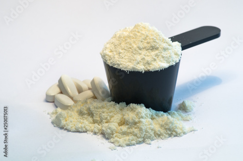 Supplement used in fitness and training. Pills, Amminoacids, Protein, Omega3 and Scoops