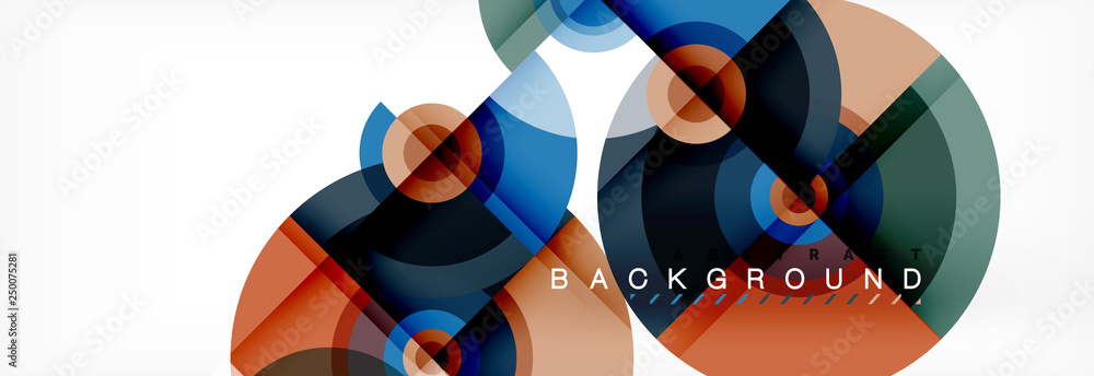 Flying circles geometric abstract background Flying circles geometric abstract background