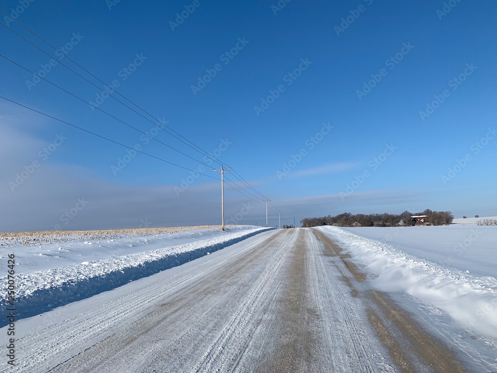Countryside winter roads