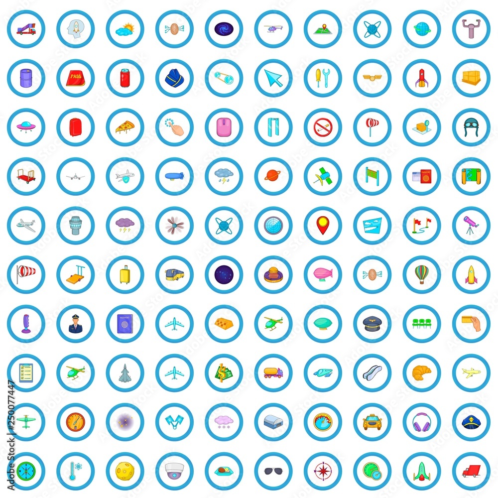 100 airplane icons set in cartoon style for any design vector illustration 100 airplane icons set in cartoon style for any design vector illustration