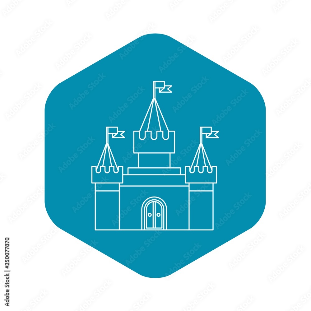 Fortress icon in outline style on a white background vector illustration