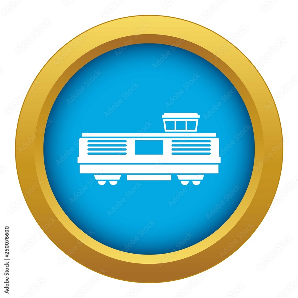 Freight train icon blue vector isolated on white background for any design Freight train icon blue vector isolated on white background for any design