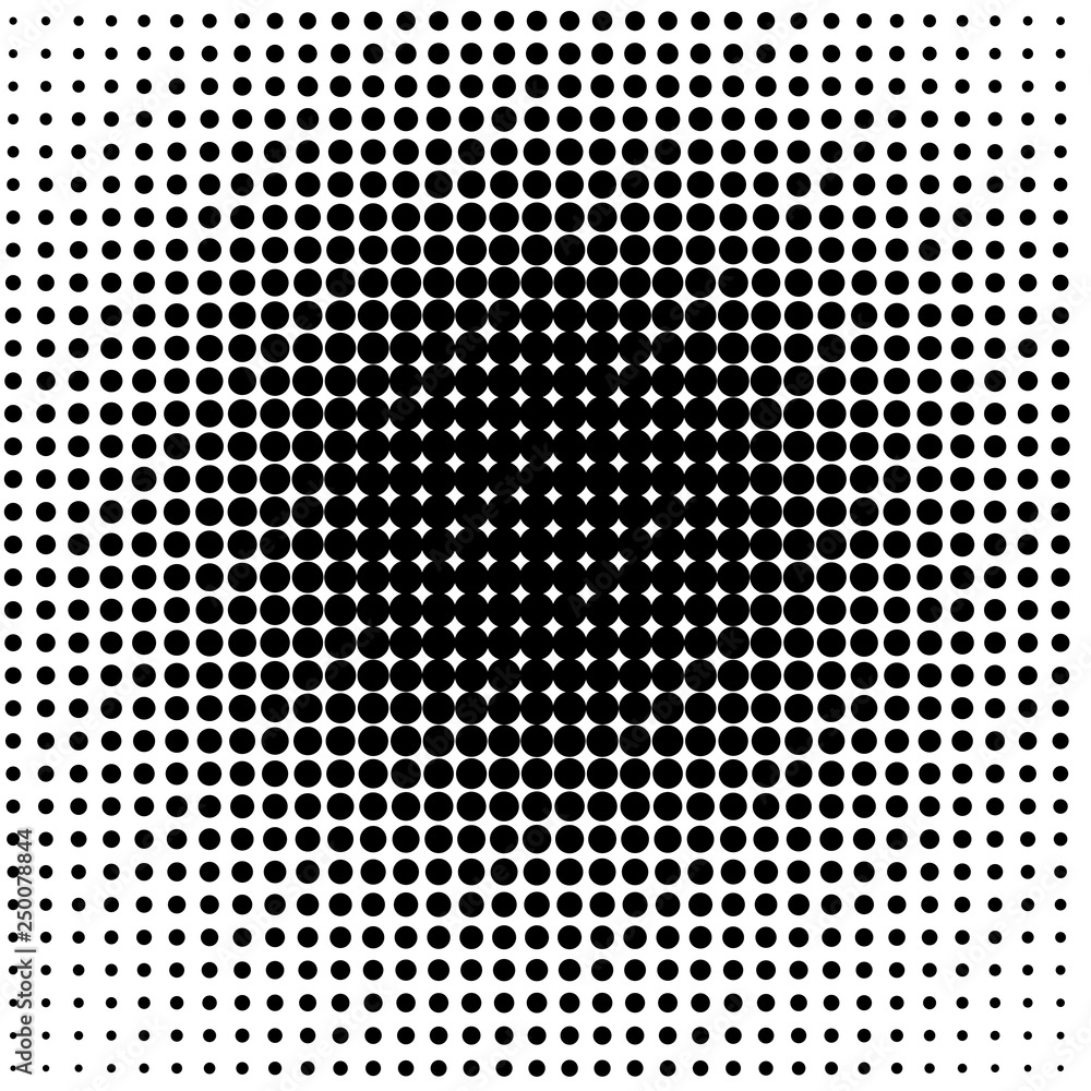  The background of raster semitone of black dots on the white for text, banner, poster, label, sticker, layout. 