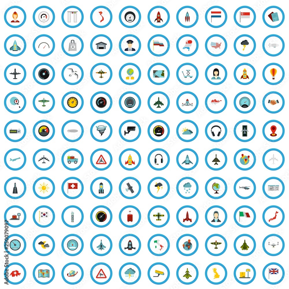 100 air service icons set in flat style for any design vector illustration 100 air service icons set in flat style for any design vector illustration