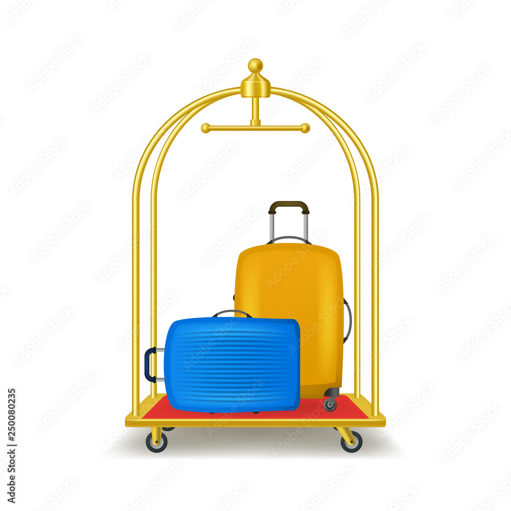 Realistic 3d Detailed Luggage Trolley Cart. Vector Realistic 3d Detailed Luggage Trolley Cart. Vector