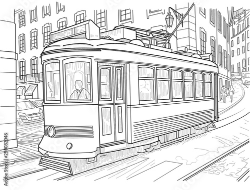 Sketch of the Lisbon tram