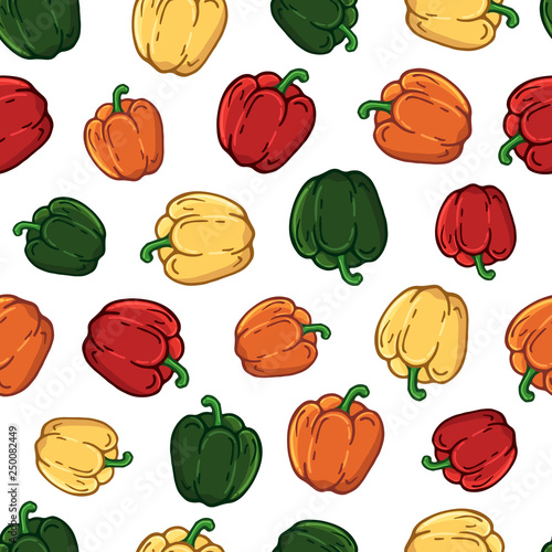 Pattern of vector illustrations on the vegetarianism theme: various types of vegetables. Isolated editable objects for your design.