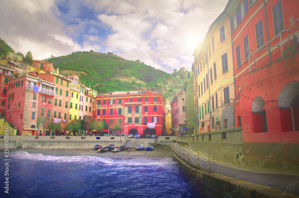 The beautiful village of Vernazza in Cinque Terre, Liguria - Italy