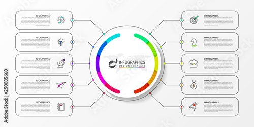 Infographic design template. Creative concept with 10 steps