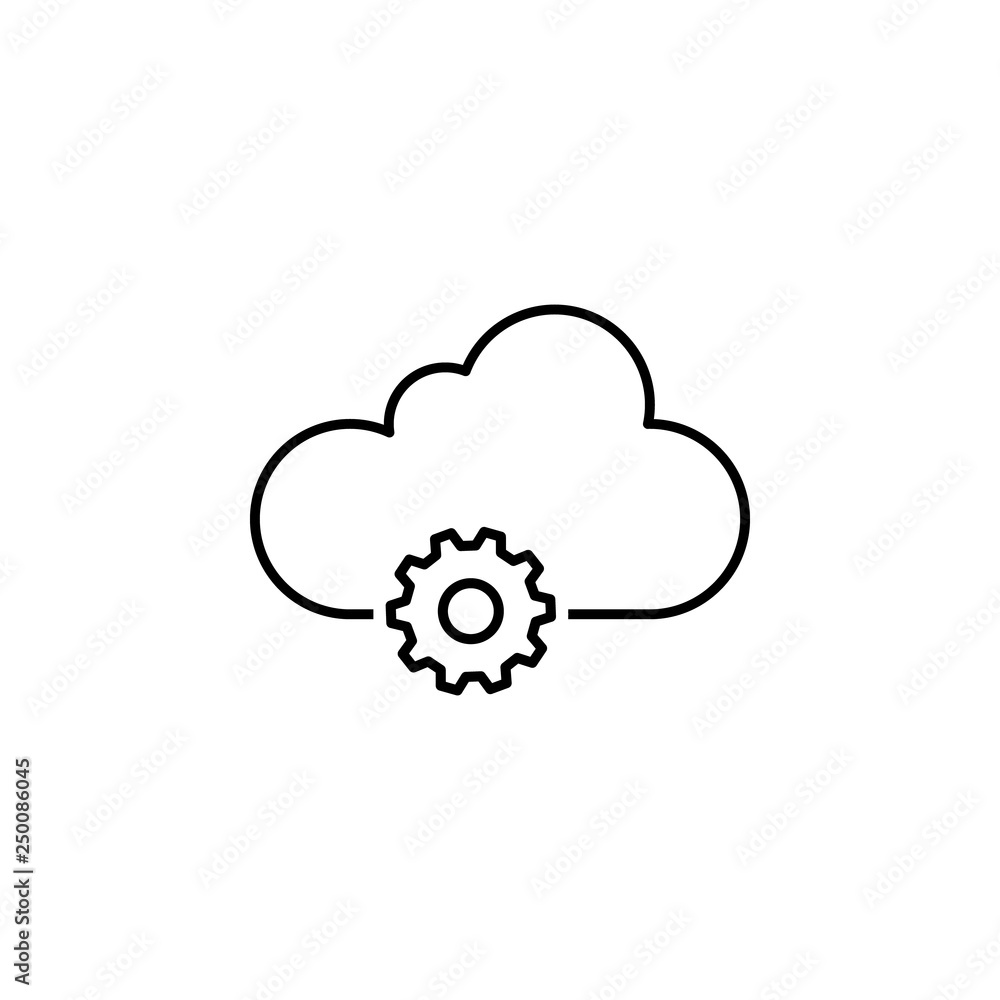 data settings cloud outline icon. Signs and symbols can be used for web, logo, mobile app, UI, UX data settings cloud outline icon. Signs and symbols can be used for web, logo, mobile app, UI, UX