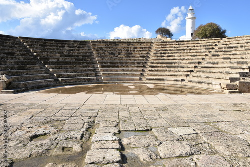 Ancient Theatre View Downstage, Paphos, Cyprus photo