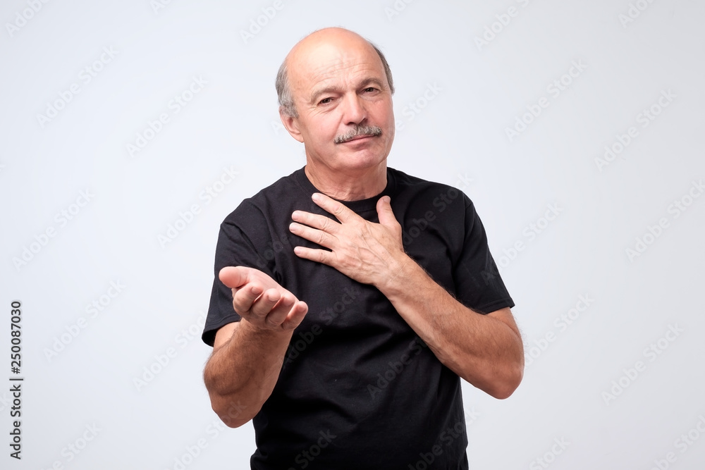 portrait of a senior poor man asking for money portrait of a senior poor man asking for money