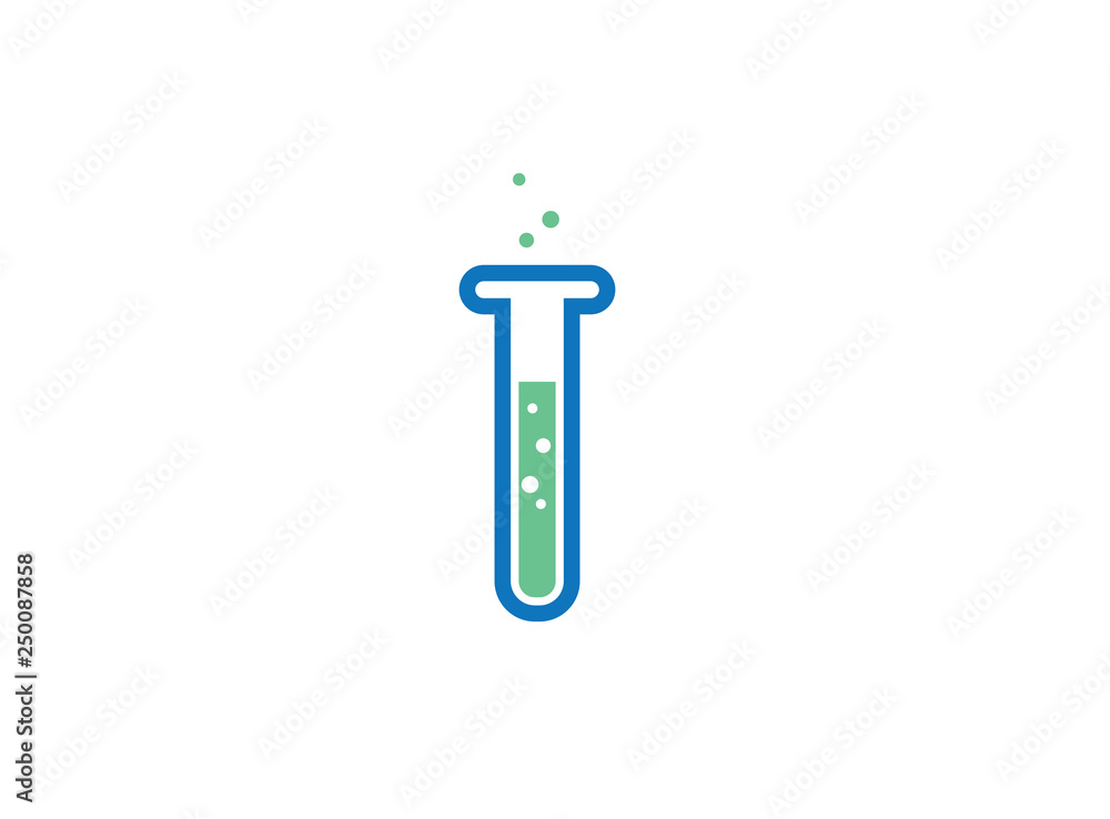 Beaker Lab flask with chemical substance inside make Bubbles for logo design Beaker Lab flask with chemical substance inside make Bubbles for logo design