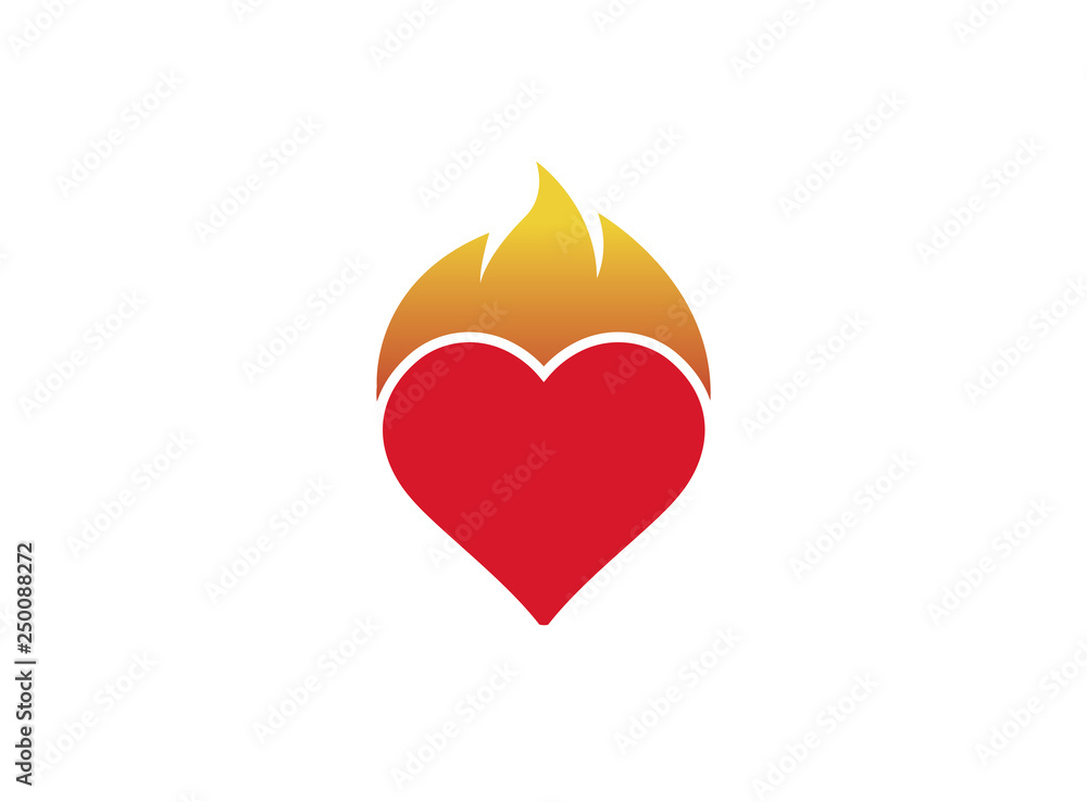 Heart and fire for logo design Heart and fire for logo design