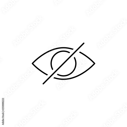disable eye hide outline icon. Signs and symbols can be used for web, logo, mobile app, UI, UX