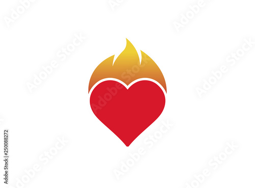 Heart and fire for logo design