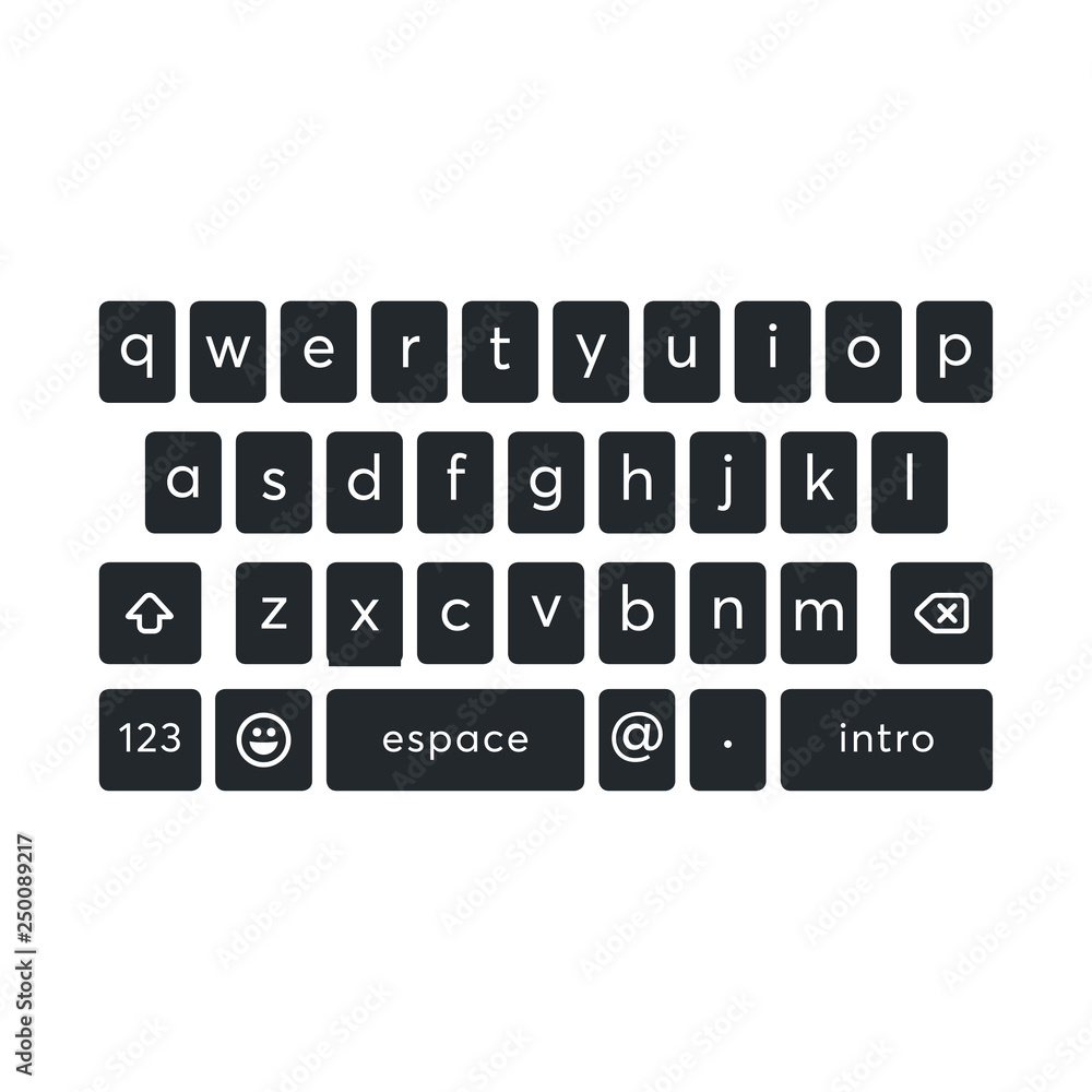 vector modern keyboard of smartphone, alphabet buttons vector modern keyboard of smartphone, alphabet buttons
