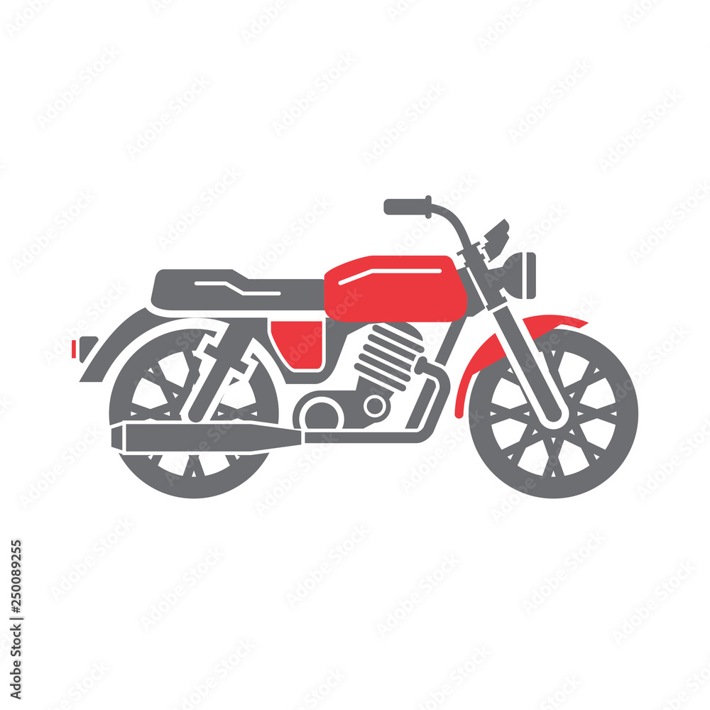 Obraz premium Classic Motorcycle icon on white background for graphic and web design, Modern simple vector sign. Internet concept. Trendy symbol for website design web button or mobile app