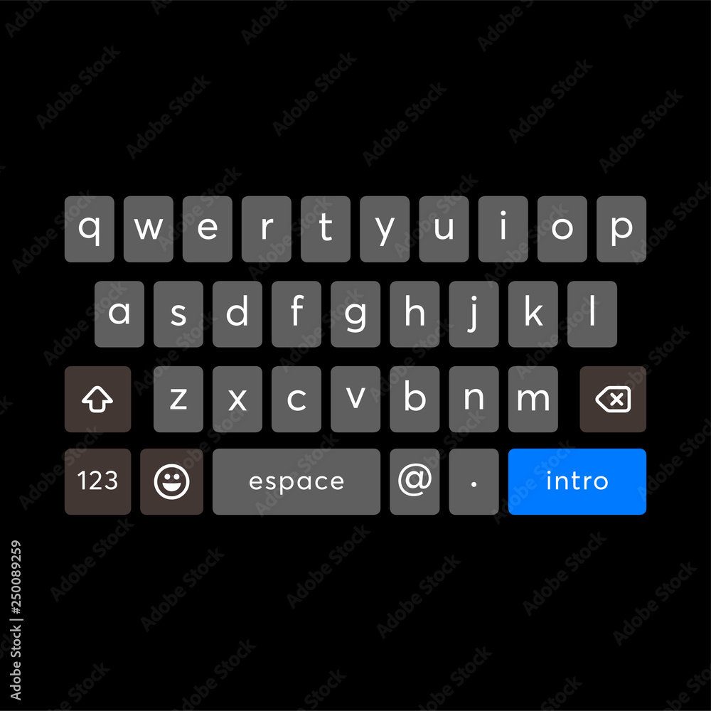 vector modern keyboard of smartphone, alphabet buttons vector modern keyboard of smartphone, alphabet buttons
