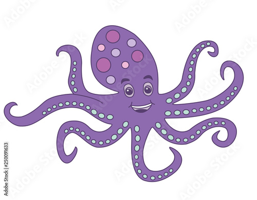 Funny purple octopus