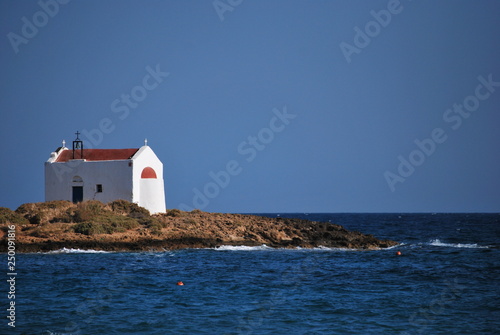 Little church on island in Greece