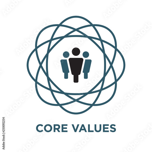Core Values Outline / Line Icon Conveying Integrity / Purpose