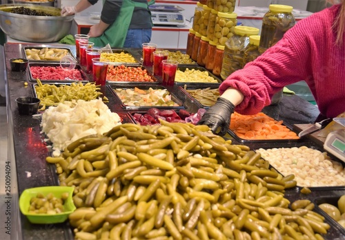 Pickle varieties sold in market photo