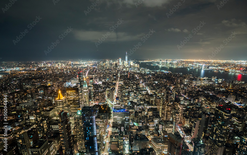 Wide angle from the night of New York City Wide angle from the night of New York City