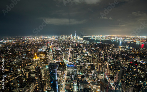 Wide angle from the night of New York City