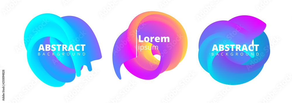 Set of abstract templates in bright blue and purple spectrum colors for design. Set of abstract templates in bright blue and purple spectrum colors for design.