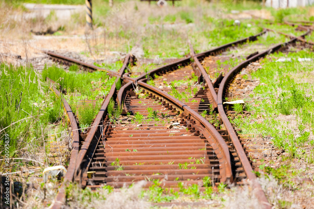 old railway tracks, Uhrice u Kyjova, Czech Republic