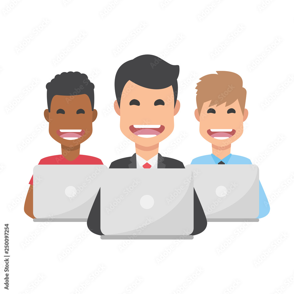 Businessman, students, users, men... at a laptop computer Businessman, students, users, men... at a laptop computer
