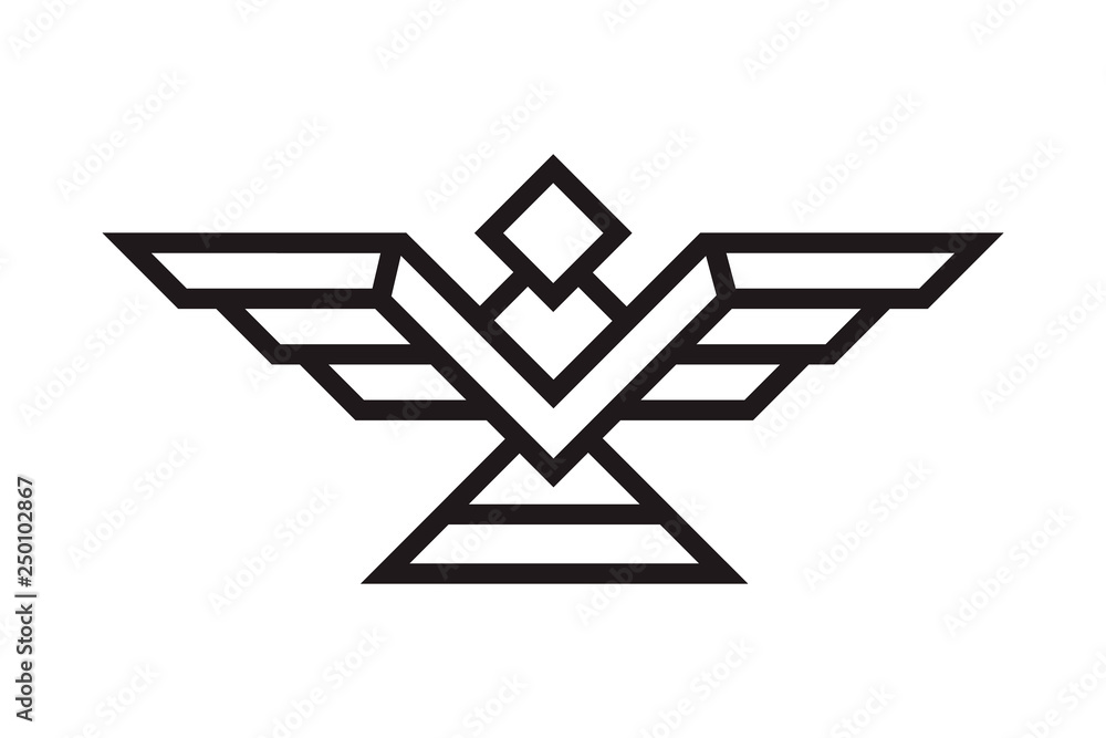 Eagle Abstract Logo design vector template Linear style. Hawk lineart icon. Falcon outline loop jewelry fashion Logotype Heraldic concept Eagle Abstract Logo design vector template Linear style. Hawk lineart icon. Falcon outline loop jewelry fashion Logotype Heraldic concept