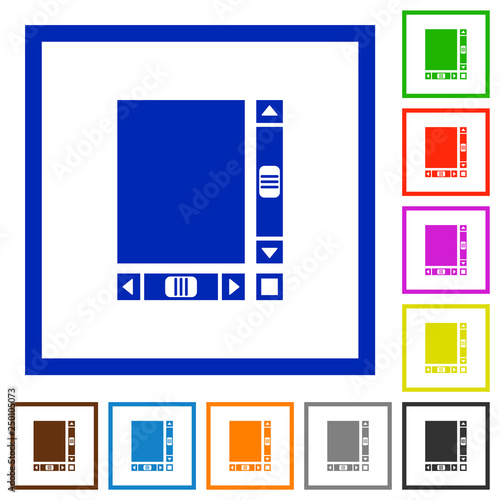 Blank document with scroll bars flat framed icons