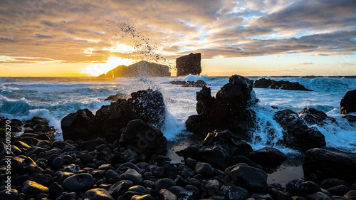 Sunset at Mosteiros Rocks