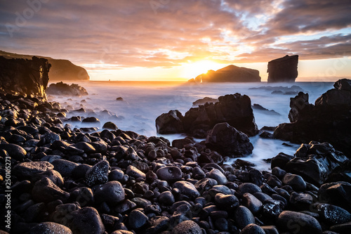 Sunset at Mosteiros Rocks