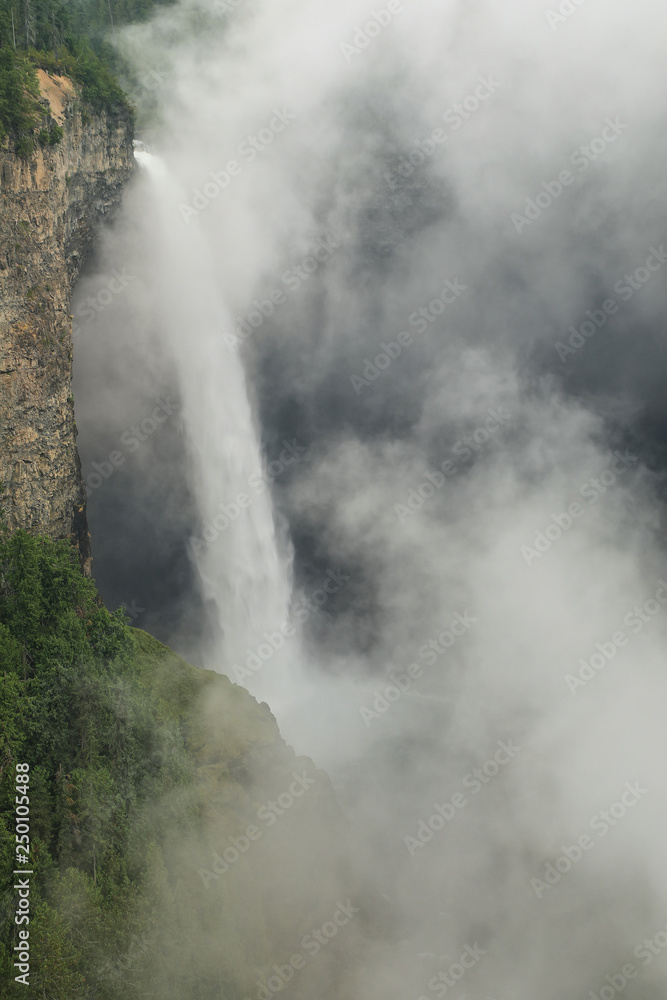 Helmcken Falls with fog, Wells Gray Provincial Park, British Columbia, Canada