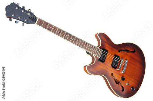 Fototapeta Electric guitar on white. Isolated on white.