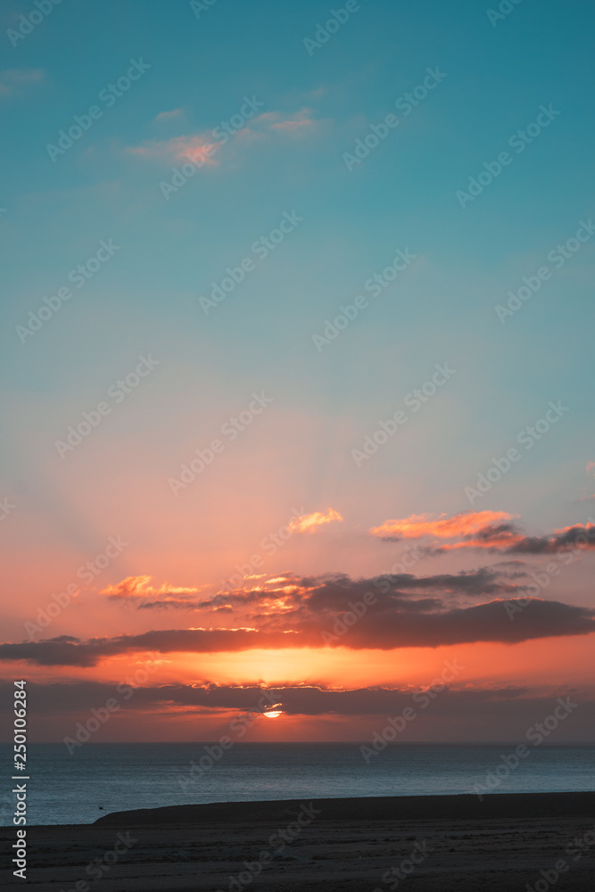 nature poster. sunset in the ocean