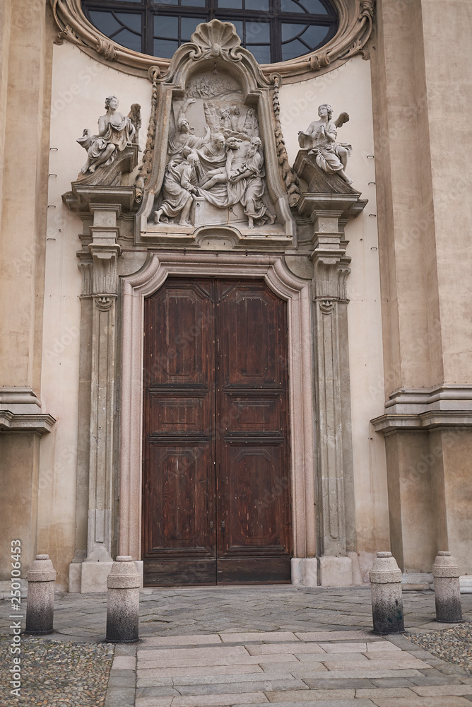 Milan, Italy - January 16, 2019 : Santa Maria della Passione church facade