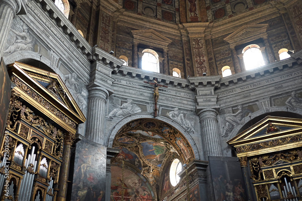 Milan, Italy - January 16, 2019 : Interior of Santa Maria della Passione church