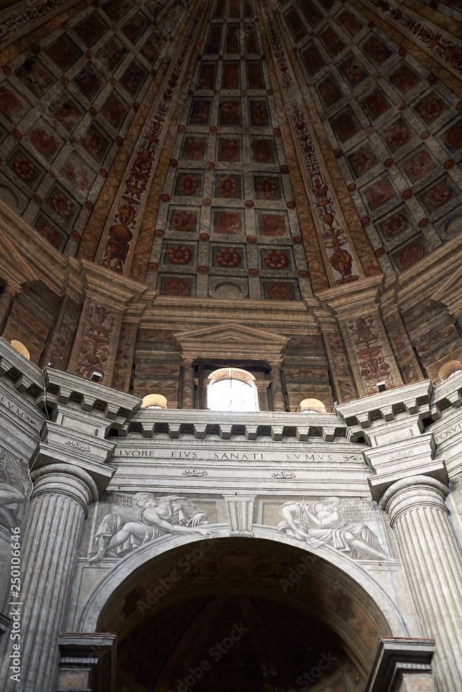 Milan, Italy - January 16, 2019 : Interior of Santa Maria della Passione church