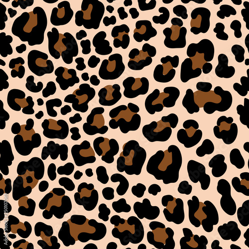 Animal pattern leopard seamless background with spots. Illustration of skin leopard animal, print pattern vector
