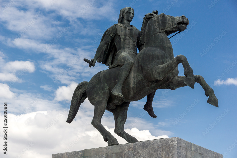 Alexander the Great Monument in city of Thessaloniki, Central Macedonia, Greece