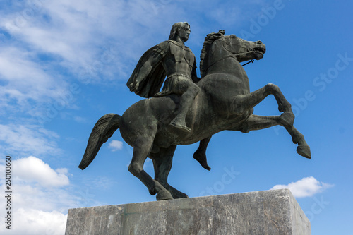 Alexander the Great Monument in city of Thessaloniki, Central Macedonia, Greece